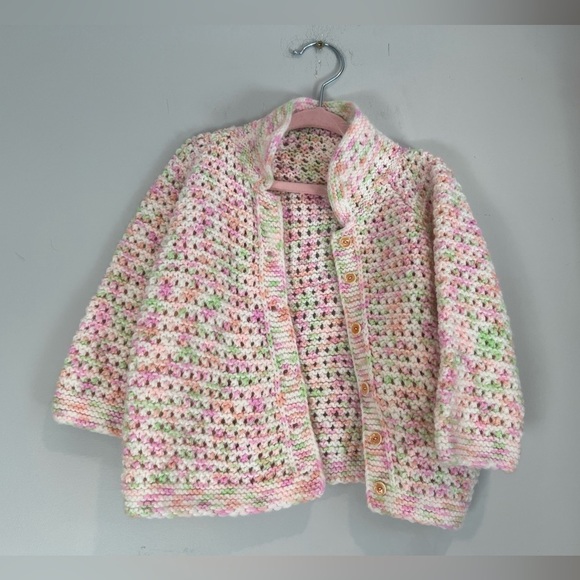 Unbranded Other - Multicolour Pastel Knit Cardigan Unbranded Estimated Fit 2T Girls